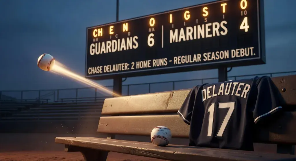 Guardians rookie Chase DeLauter hits two home runs in regular-season debut in 6-4 win over Mariners