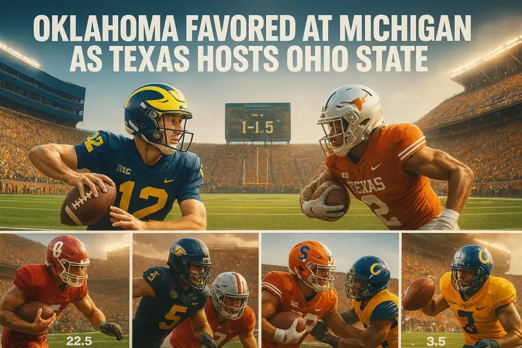 Oklahoma Favored At Michigan As Texas Hosts Ohio State