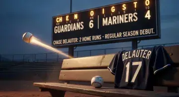 Guardians rookie Chase DeLauter hits two home runs in regular-season debut in 6-4 win over Mariners